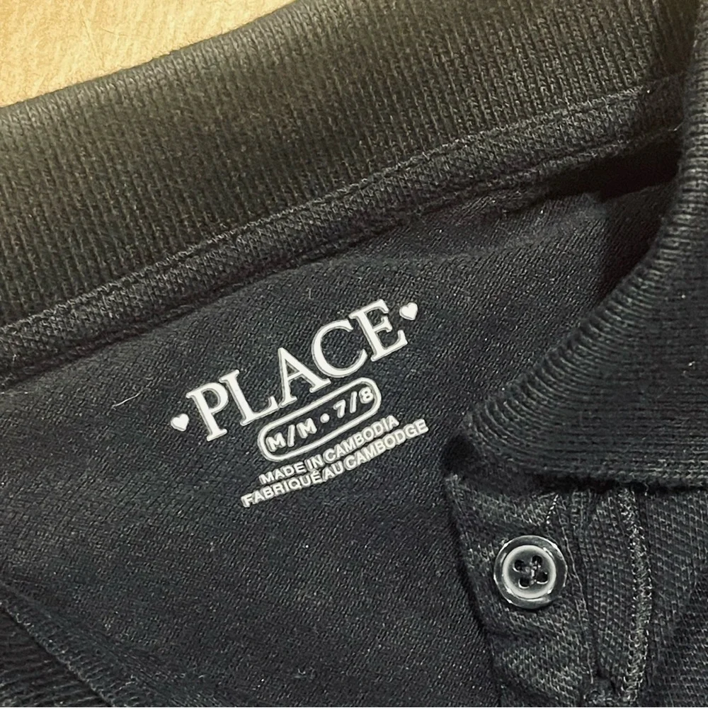The Children’s Place Black Long Sleeve Polo Shirt Size Medium 7/8